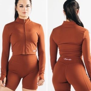 Alphalete cinnamon pulse jacket cropped